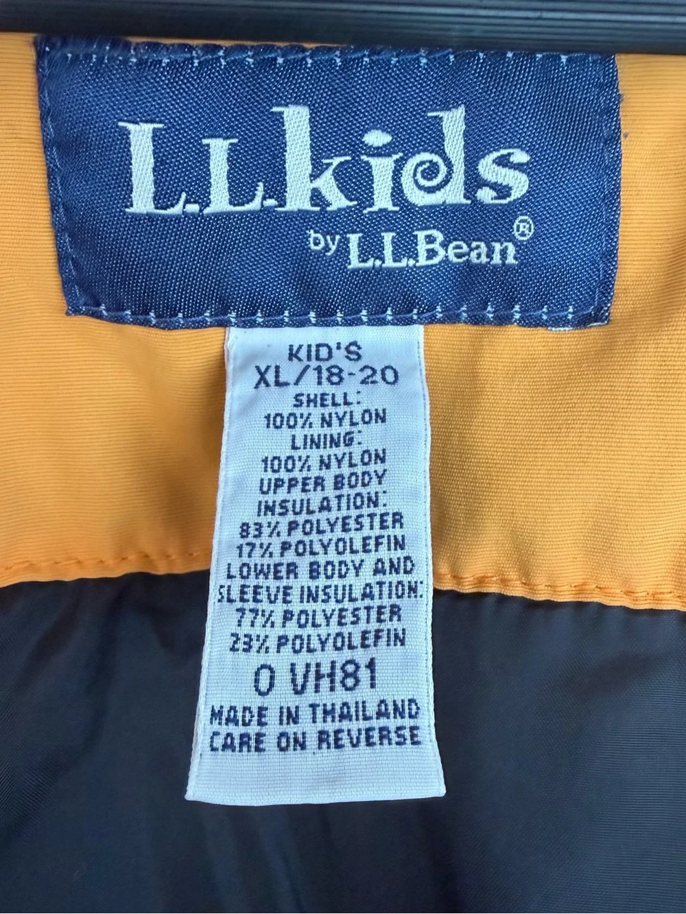 L.L. Bean VTG Yellow and Black Kids Winter Jacket